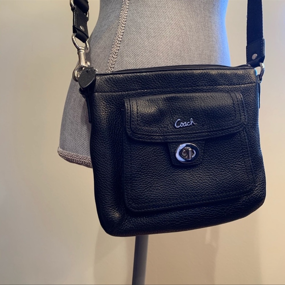 COACH Black Pebbled Leather Crossbody Bag